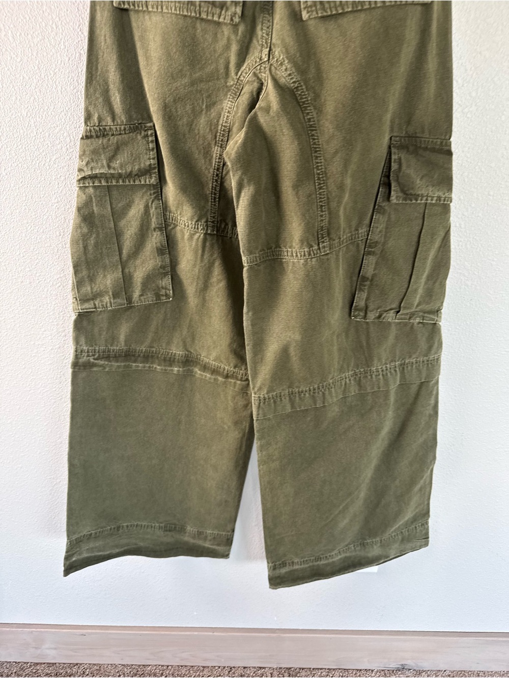 New ME+EM Wide-Leg Cargo Trouser Elastic Waist Pants NWT Spring Olive Size 2 - Picture 9 of 16